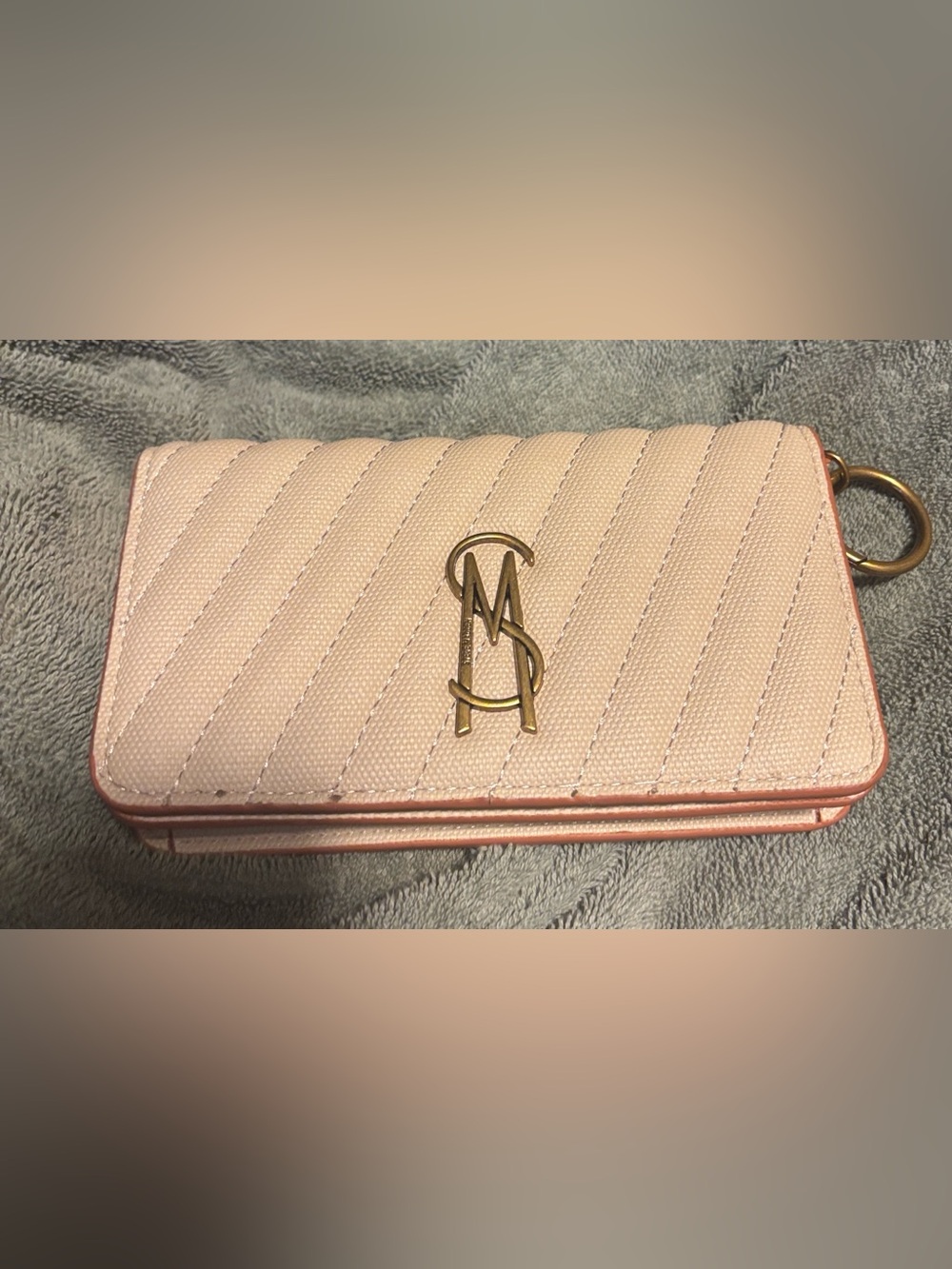 Saint Laurent Blush Quilted Wallet with Gold YSL Logo